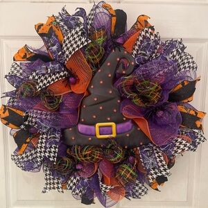 Halloween Witch Hat Wreath